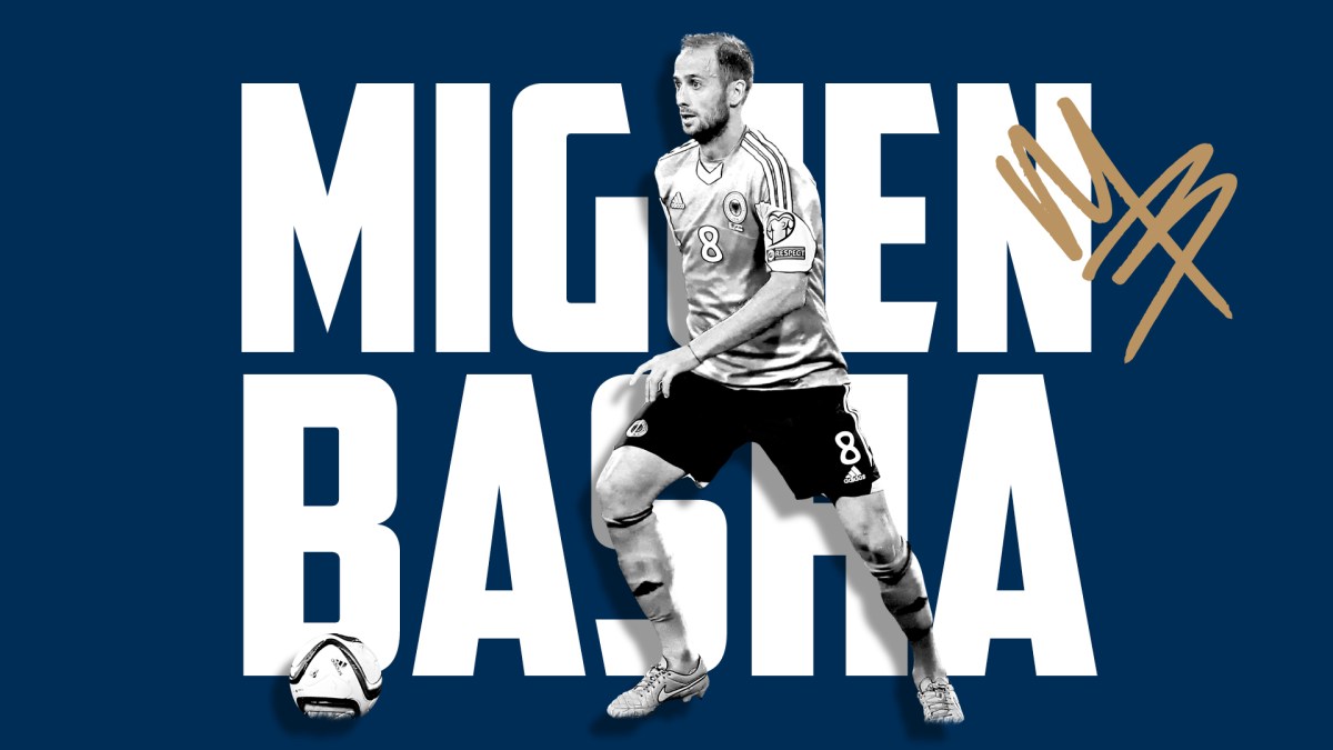 Victory sign Albanian midfielder Migjen Basha ALeagues