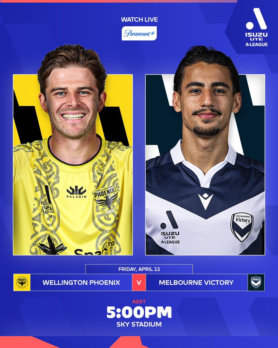 Friday, 5:00pm (AEST): Wellington Phoenix v <b>Melbourne</b> <b>Victory</b>.