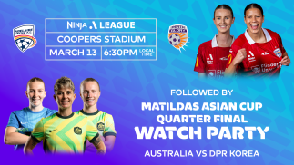 International Women’s Day clash at Coopers Stadium to be followed by Matildas Asian Cup Quarter Final Watch Party